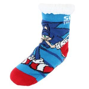 Textiel Trade Boy's Sega's Sonic the Hedgehod Sherpa Lined Slipper Socks (1